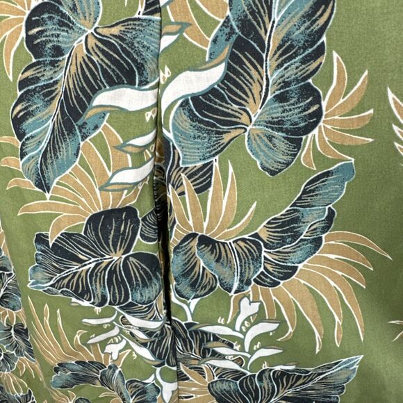 Royal Creations Womens Muu Muu A-Line Midi Dress M Medium Green Floral Pockets - Picture 7 of 9